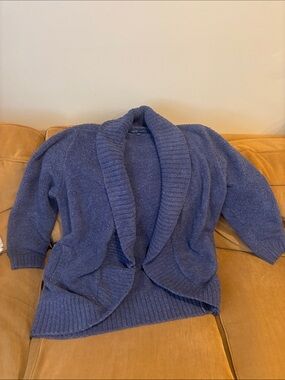 Barefoot Dreams Indigo Blue Shawl-Collar Open-Front Cardigan